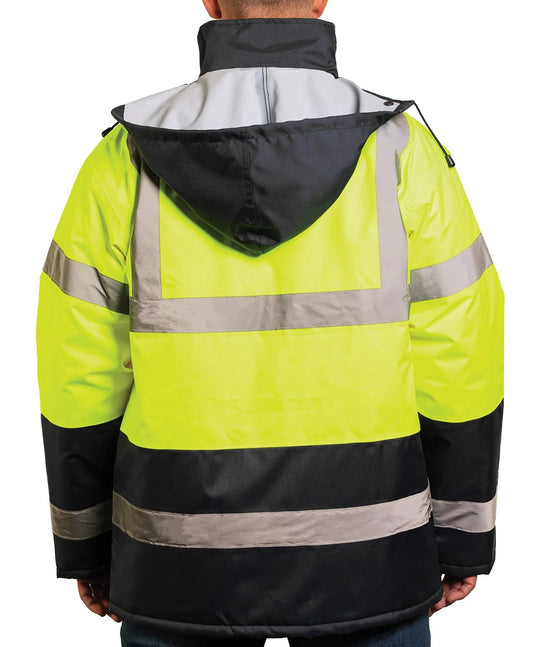 1865E HI-VIS CLASS 3 BLACK BOTTOM PARKA