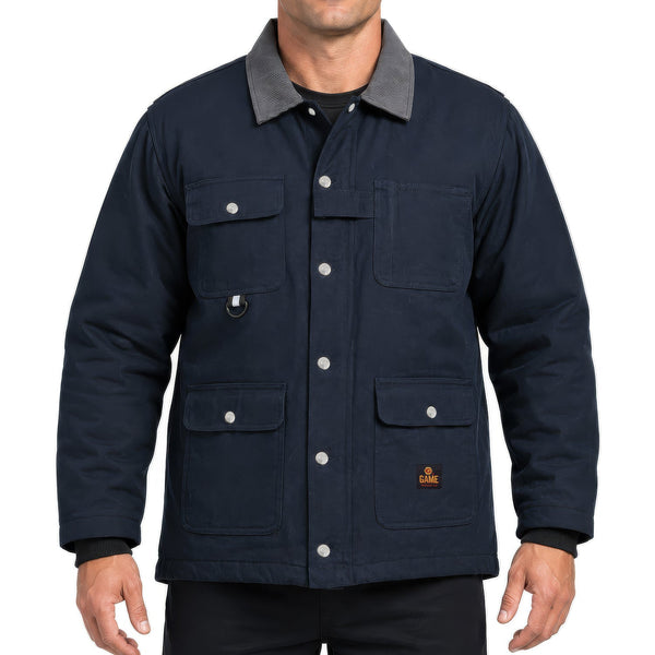1975 The Duck Chore Coat, front on model