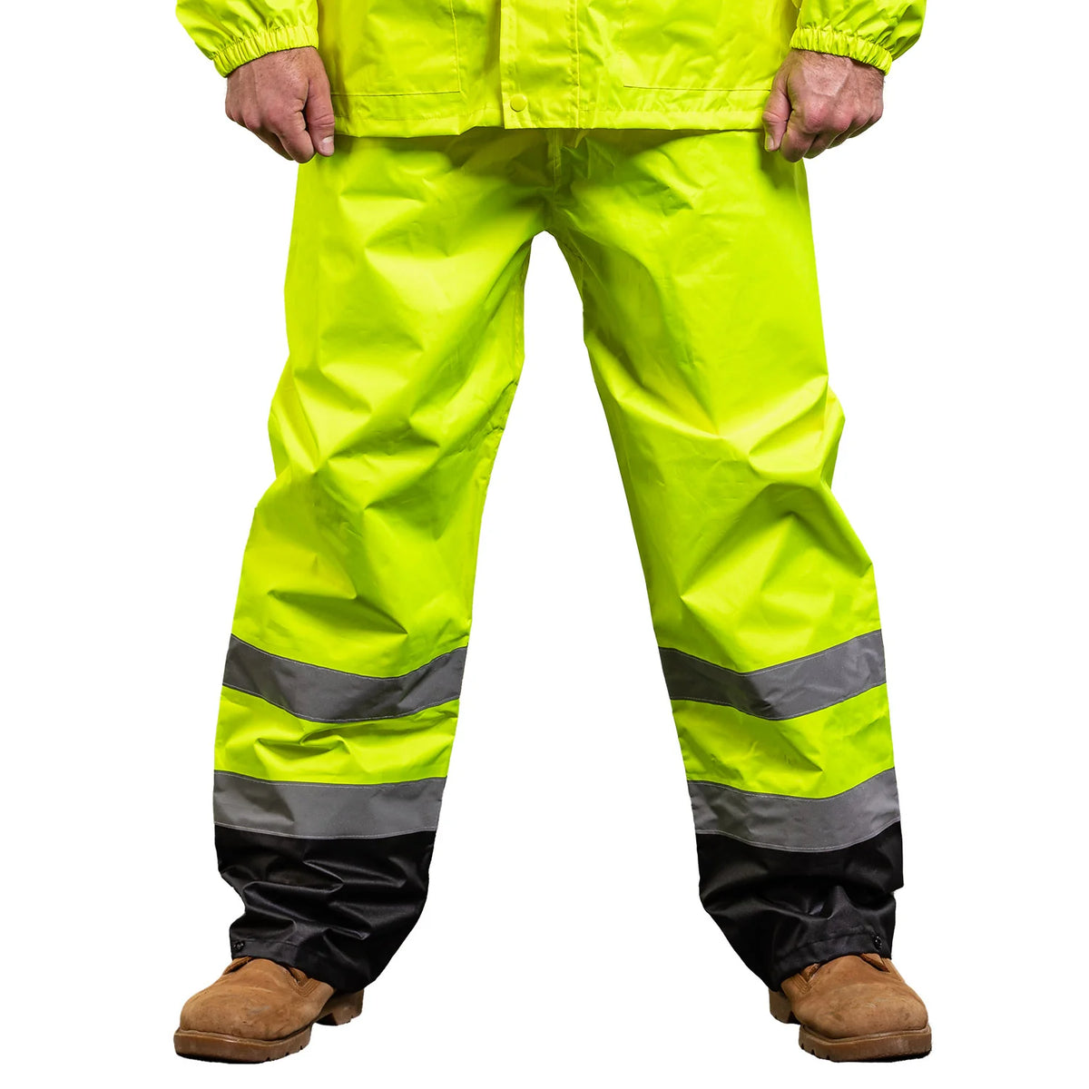 1555E - THE ECONO HI-VIS BLACK BOTTOM RAIN PANT