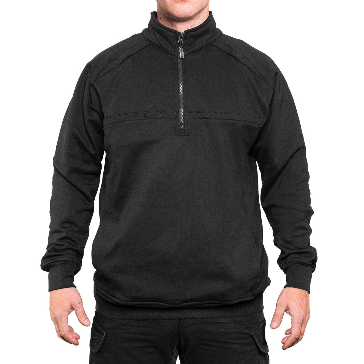 8595 The Tactical Job Shirt in Black, front on model