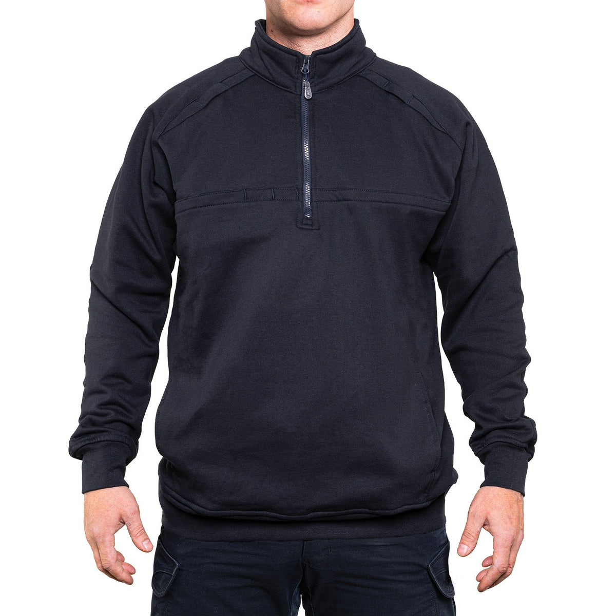 8595 The Tactical Job Shirt in Navy, front on model