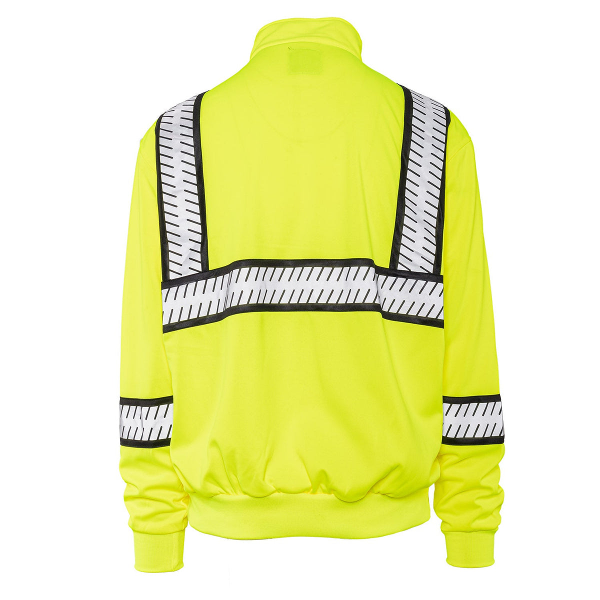8755 The Survivor Safety Job Shirt With Constrasting & Segmented Tape in Safety Yellow, back