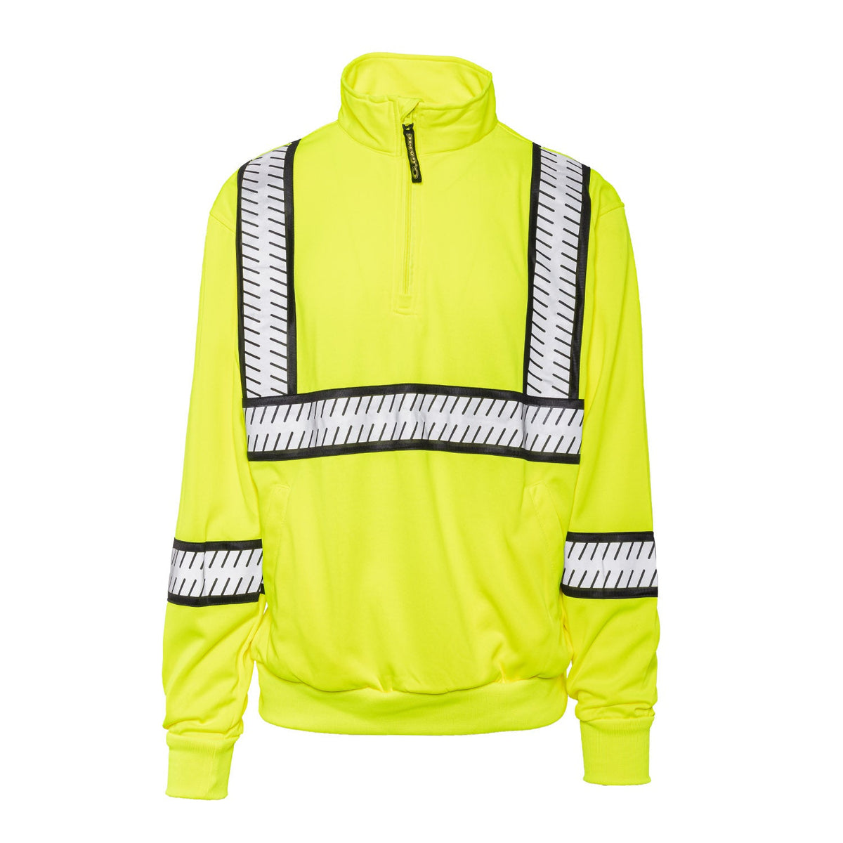 8755 The Survivor Safety Job Shirt With Constrasting & Segmented Tape in Safety Yellow, front