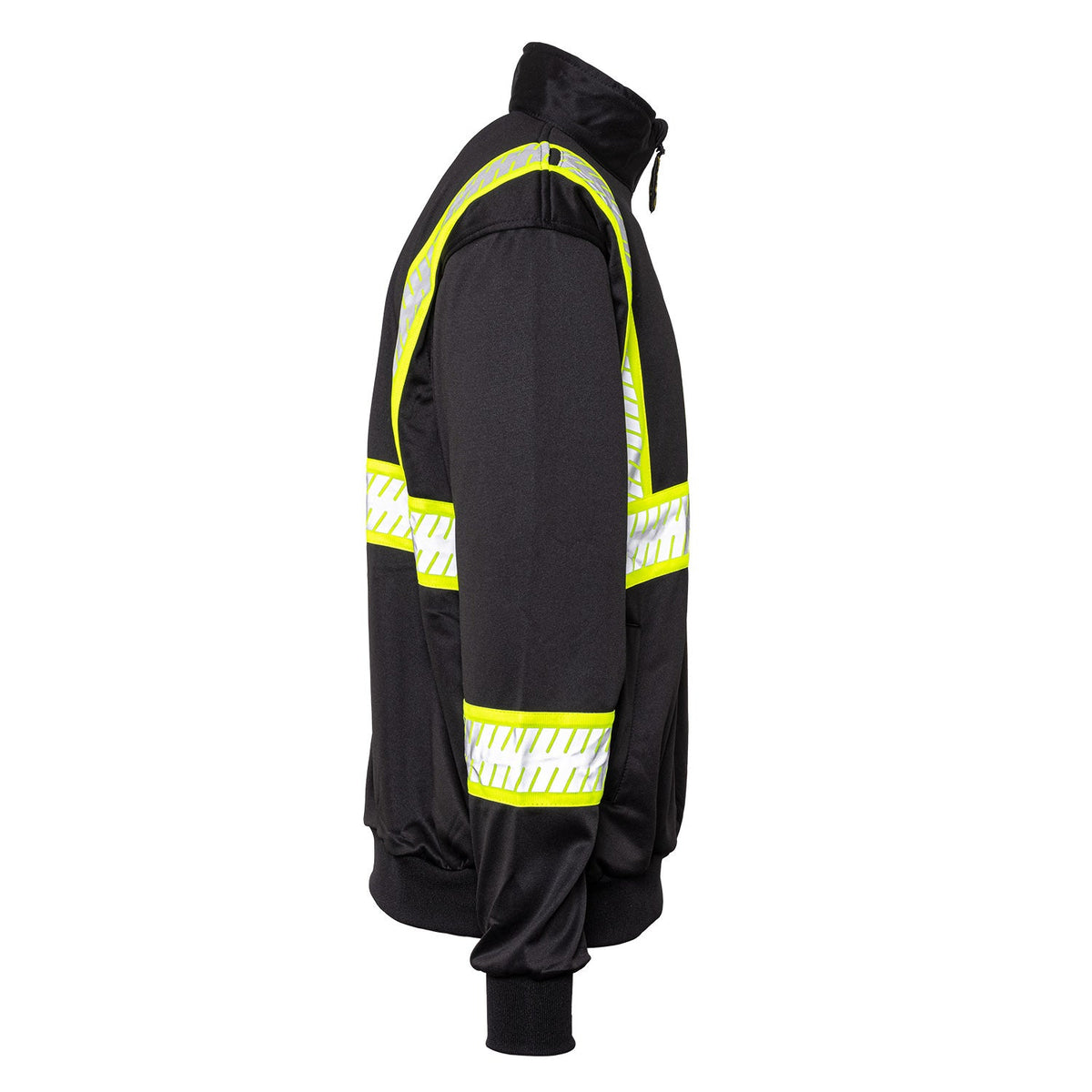 8755 The Survivor Safety Job Shirt With Constrasting & Segmented Tape in Black, side