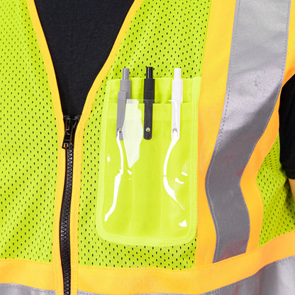 I-85 HI-VIS MESH DOT VEST WITH ID HOLDER
