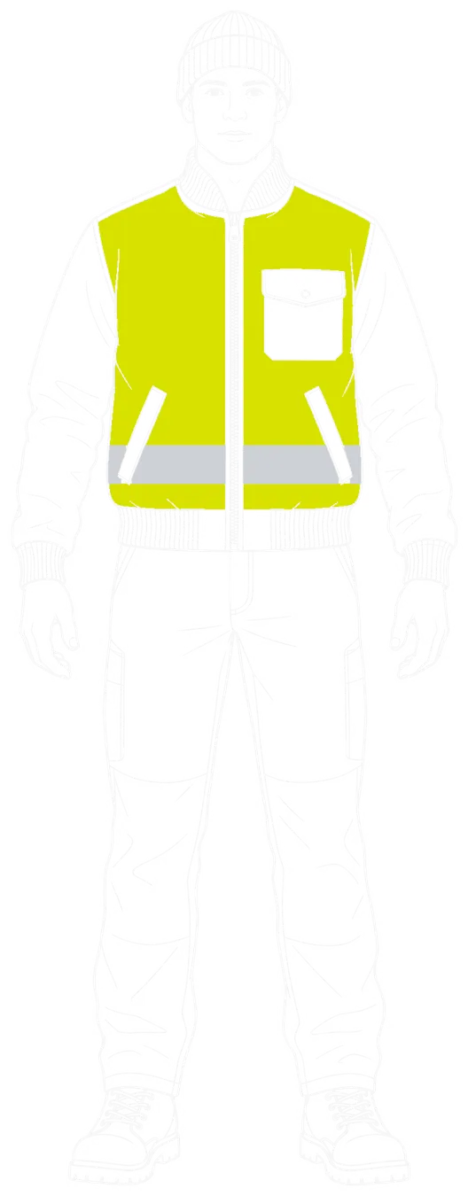 Figure wearing a Class 1 garment
