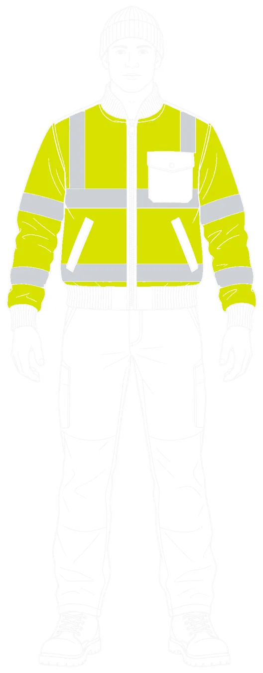 Figure wearing a Class 3 garment